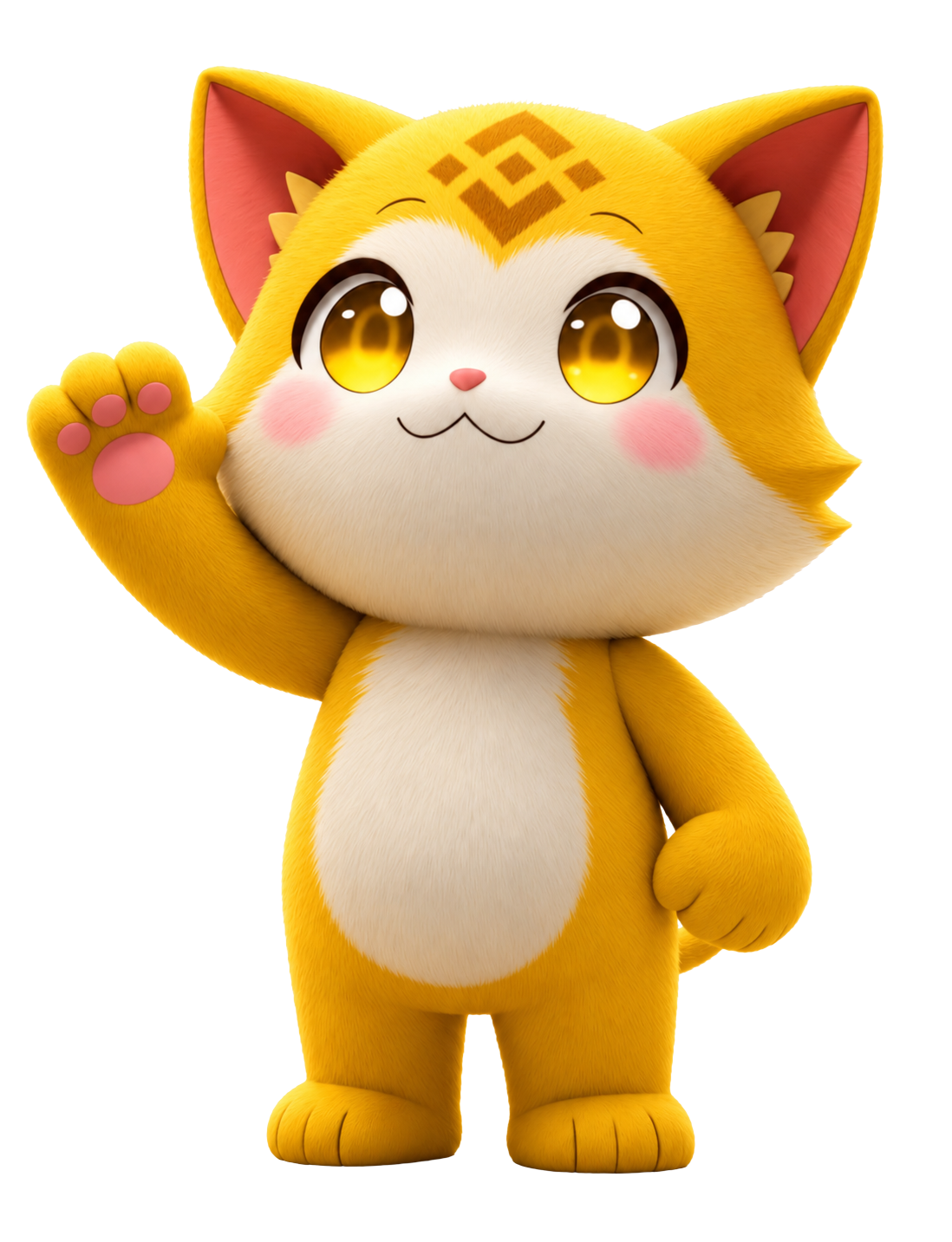 Golden Wen Cat waving a paw